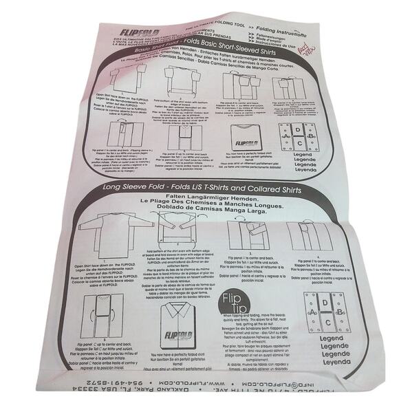 Flip Fold Laundry Folder And Organizer Pink SET OF 2 READ - Picture 3 of 6
